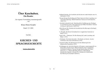 Ãœber Kaschuben. Kirchen - Studienstelle Ostdeutsche Genealogie