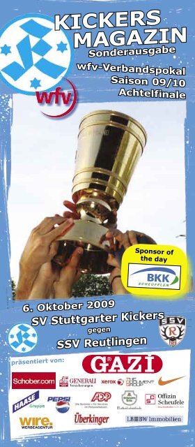 Sonderausgabe Kickers-Magazin wfv-Pokal SSV Reutlingen (pdf