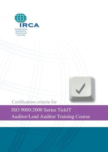 ISO 9000:2000 Series TickIT Auditor/Lead Auditor Training ... - IRCA
