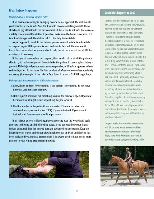 Horse Related Injury Brochure - Alberta Equestrian Federation