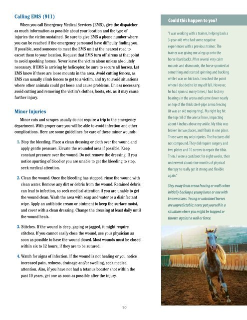 Horse Related Injury Brochure - Alberta Equestrian Federation