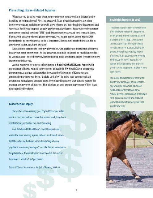 Horse Related Injury Brochure - Alberta Equestrian Federation