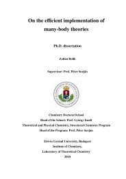 On the efficient implementation of many-body ... - ELTE TTK TEO