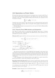 13.2 Operations on Power Series