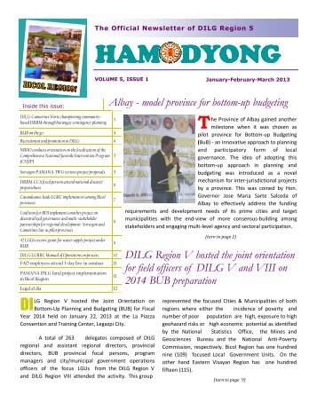 Hamodyong January-February-March 2013 - DILG Regional Office ...