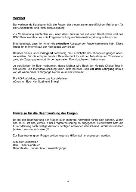 Fragenkatalog der Theorie-PrÃ¼fung - Westdeutscher Skiverband e.V.