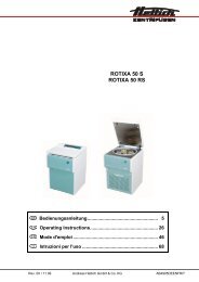ROTIXA 50 S ROTIXA 50 RS - Hettich Instruments
