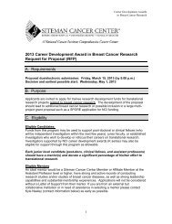 2013 Career Development Award in Breast Cancer Research ...