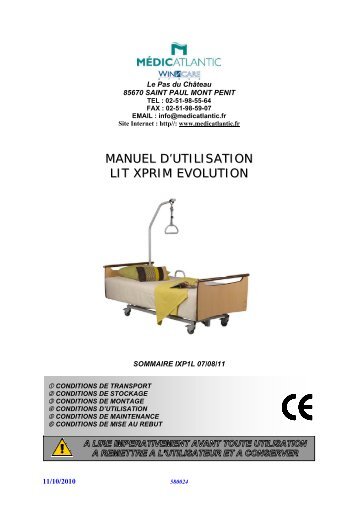 MANUEL D'UTILISATION LIT XPRIM EVOLUTION - Winncare Group