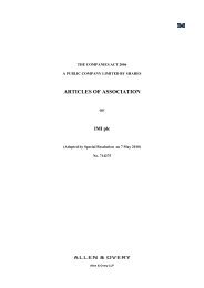ARTICLES OF ASSOCIATION - IMI plc
