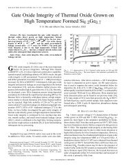 Gate oxide integrity of thermal oxide grown on high temperature ...