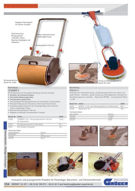 Trockenanwendung - Gröber - Maschinen und Werkzeuge für die ...