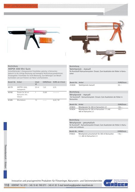 Trockenanwendung - Gröber - Maschinen und Werkzeuge für die ...