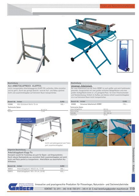 Trockenanwendung - Gröber - Maschinen und Werkzeuge für die ...