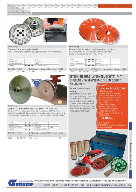 Trockenanwendung - Gröber - Maschinen und Werkzeuge für die ...