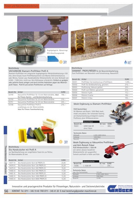 Trockenanwendung - Gröber - Maschinen und Werkzeuge für die ...