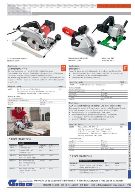 Trockenanwendung - Gröber - Maschinen und Werkzeuge für die ...