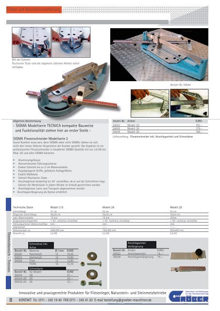 Trockenanwendung - Gröber - Maschinen und Werkzeuge für die ...