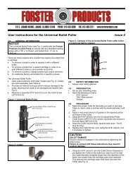 User Instructions for the Universal Bullet Puller ... - Forster Products