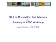 R&D on Micropattern Gas Detectors & Summary of MPGD ... - CERN