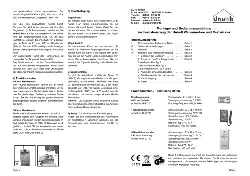 Funkfernsteuerung Uniroll 2010.qxd - Produktinfo.conrad.com