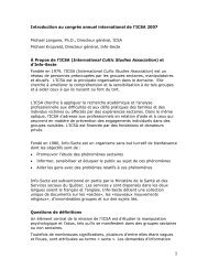 Introduction au congrÃ¨s annuel international de l'ICSA 2007 Michael ...