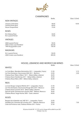 Wine & Drinks List (PDF) - Kenza