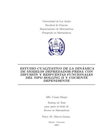 Estudio cualitativo de la dinÃ¡mica de modelos depredador