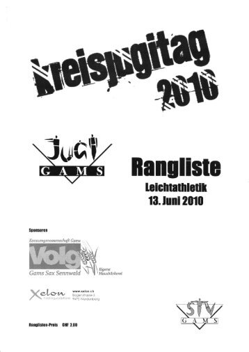 Rangliste - STV Salez-Haag