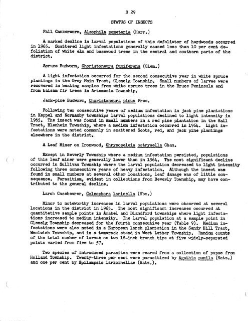 Forest Insect and Disease Survey; Ontario, 1965 - NFIS