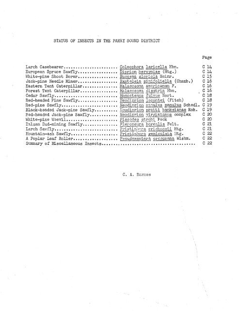 Forest Insect and Disease Survey; Ontario, 1965 - NFIS