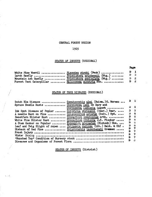 Forest Insect and Disease Survey; Ontario, 1965 - NFIS