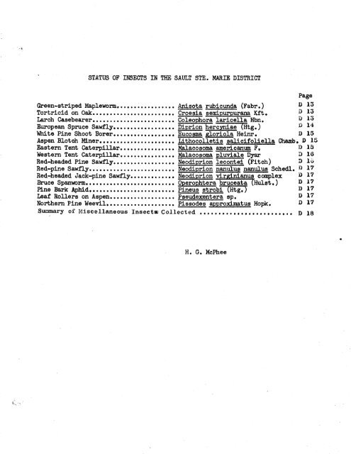 Forest Insect and Disease Survey; Ontario, 1965 - NFIS