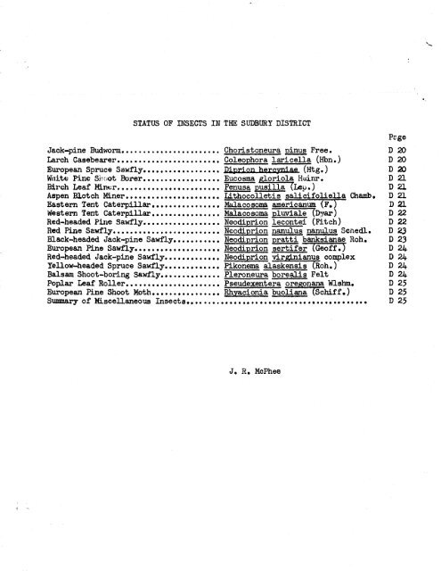 Forest Insect and Disease Survey; Ontario, 1965 - NFIS