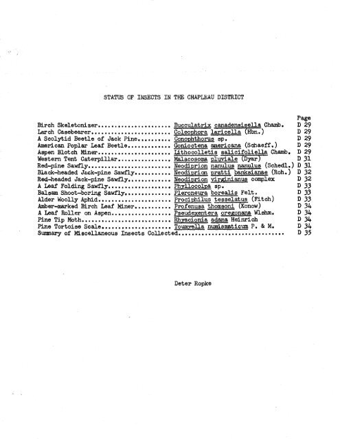 Forest Insect and Disease Survey; Ontario, 1965 - NFIS