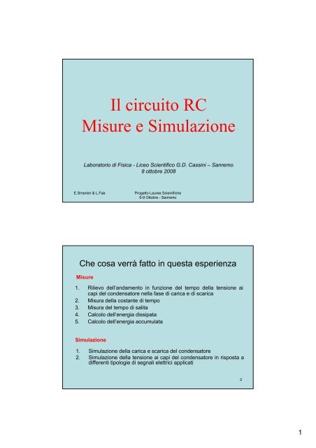 condensatore calcolo scarica