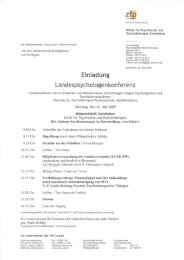 Einladung Landespsychologenkonferenz - Psychologie – Aktuell