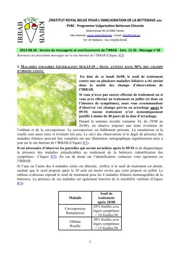 institut royal belge pour l'amelioration de la betterave asbl