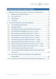 Financial Mathematics Money Market - Finance Trainer