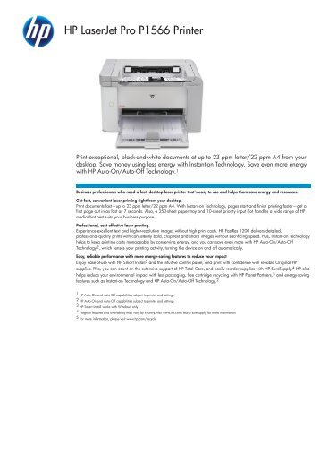 LaserJet Pro P1566 PDF Datasheet - The Printer Works!