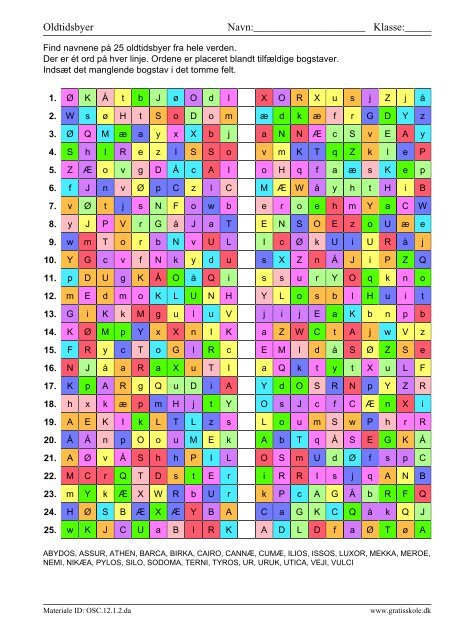 Oldtidsbyer Navn Gratisskole Dk