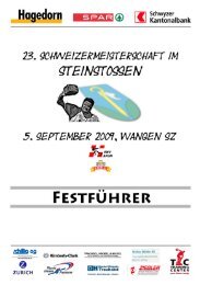23. Schweizermeisterschaft 2009 Im Steinstossen STV Wangen SZ