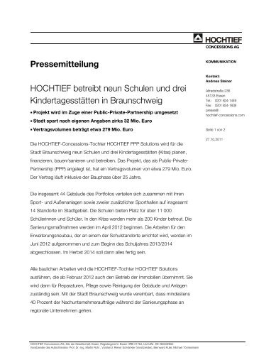 Pressemitteilung HOCHTIEF (PDF) - ÃPP-Plattform, Ãffentlich ...