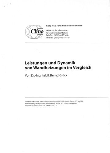 Wandheizung im Vergleich - Clina Heiz