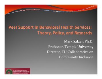 Mark Salzer, Ph.D. Professor, Temple University Director, TU ...