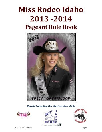 Official Rule Book - Miss Rodeo Idaho