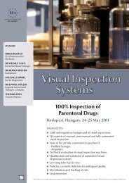 Visual Inspection Systems - European Compliance Academy