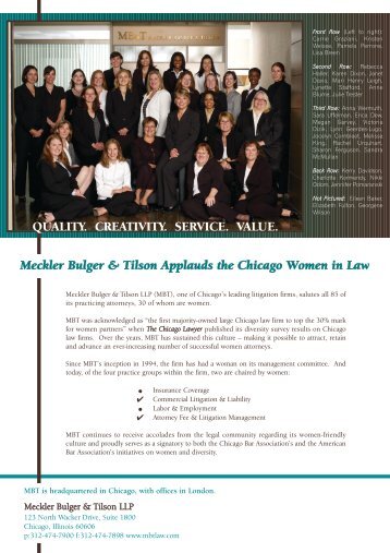 MBT Article.qxp - Meckler Bulger Tilson Marick and Pearson LLP