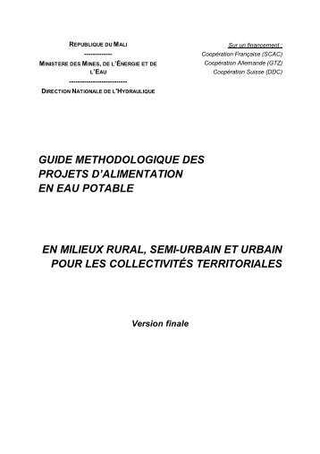 guide methodologique des projets d'alimentation - Programme ...