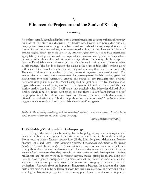 2 Ethnocentric Projection and the Study of Kinship